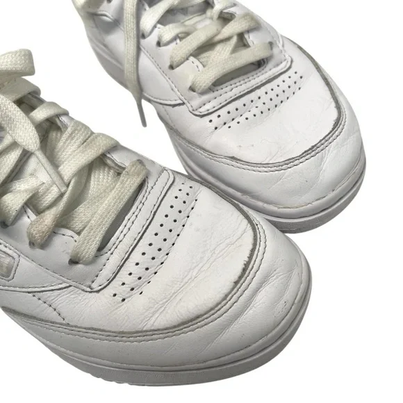 Reebok Women’s Club C White Leather Double Classic Platform Tennis Shoes 7.5 - Picture 9 of 15